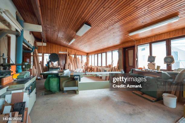 spacious workshop of a carpenter - carpentry stock pictures, royalty-free photos & images