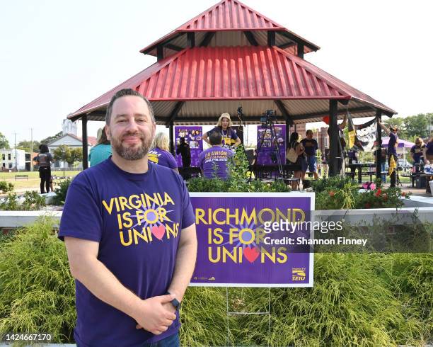 David Broder, President of SEIU Virginia 512, joins Virginia SEIU members and workers from across industries demand good union jobs, investments in...