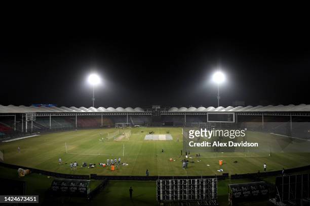 General view during a England and Pakistan Nets Session at the The National Stadium on September 17, 2022 in Karachi, Pakistan.