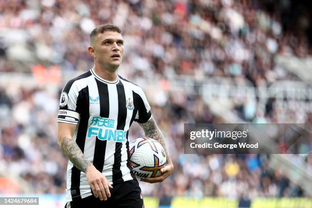 Kieran Trippier of Newcastle United prepares to take a corner during the Premier League match between Newcastle United and AFC Bournemouth at St....