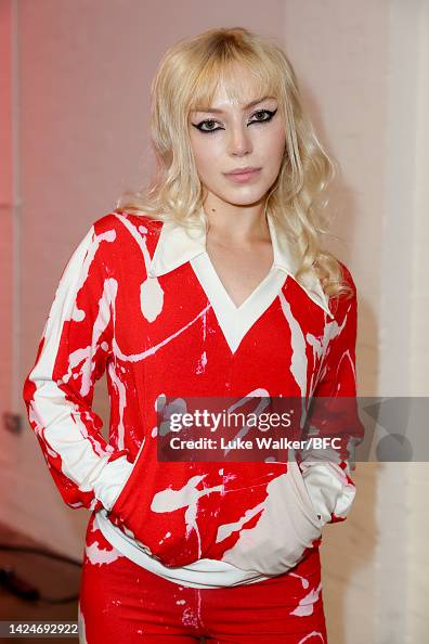Ellie Rae Winstone Model Ellie Rae Winstone backstage ahead of the Pam Hogg show during ...