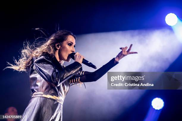 Singer Malu performs during the Mil Batallas Tour at Coliseum A Coruña on September 17, 2022 in A Coruna, Spain. .