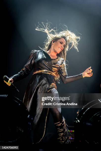 Singer Malu performs during the Mil Batallas Tour at Coliseum A Coruña on September 17, 2022 in A Coruna, Spain. .