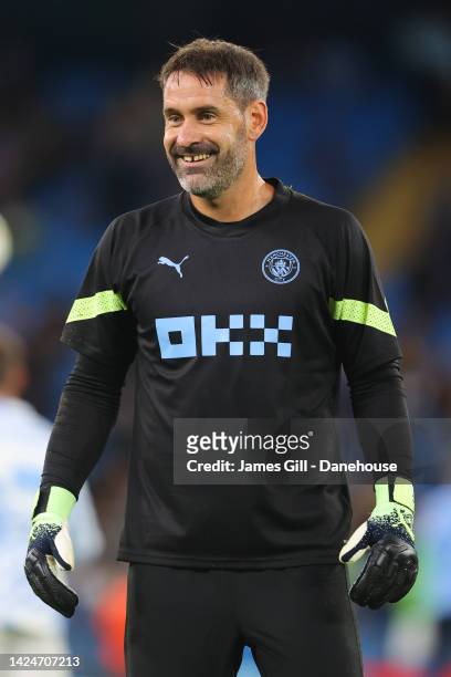 Scott Carson of Manchester City during the UEFA Champions League group G match between Manchester City and Borussia Dortmund at Etihad Stadium on...