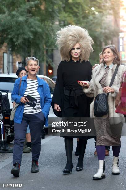 Guests are seen attending the Pam Hogg show during London Fashion Week September 2022 at Fashion Scout on September 17, 2022 in London, England.