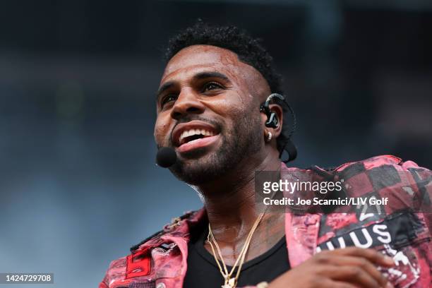 Jason Derulo performs a concert during Day Two of the LIV Golf Invitational - Chicago at Rich Harvest Farms on September 17, 2022 in Sugar Grove,...