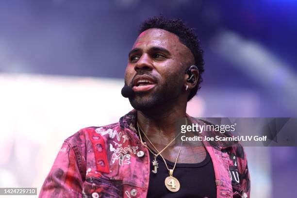 Jason Derulo performs a concert during Day Two of the LIV Golf Invitational - Chicago at Rich Harvest Farms on September 17, 2022 in Sugar Grove,...