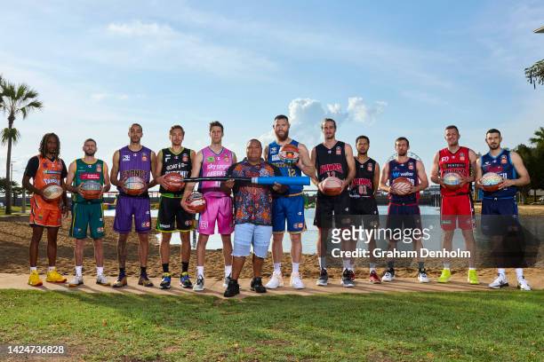 Tahjere McCall of the Taipans, Jarrad Weeks of the JackJumpers, Xavier Cooks of the Kings, Ryan Broekhoff of the Phoenix, Tom Abercrombie of the...