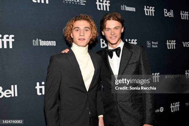 Zachary Nachbar-Seckel and Christopher Briney attend the Closing Night Gala Premiere of "Daliland" at Roy Thomson Hall on September 17, 2022 in...