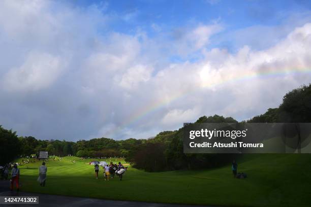 Rainbow is seen during the final round of Sumitomo Life Vitality Ladies Tokai Classic at Shin Minami Aichi Country Club Mihama Course on September...
