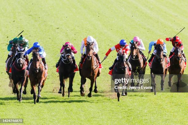 James McDonald on Anamoe wins race 7 the Fujitsu General George Main Stakes during Sydney Racing at Royal Randwick Racecourse on September 17, 2022...