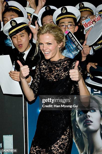 Actress Brooklyn Decker attends the 'Battleship' South Korea Premiere at Coex Mega Box on April 5, 2012 in Seoul, South Korea. The film will open on...