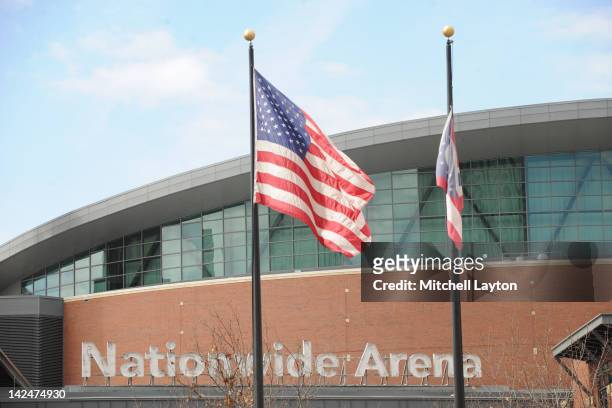 Exterior view of Nationwide Arena before the third round of the 2012 NCAA Men's Basketball Tournament between the Georgetown Hoyas and the North...