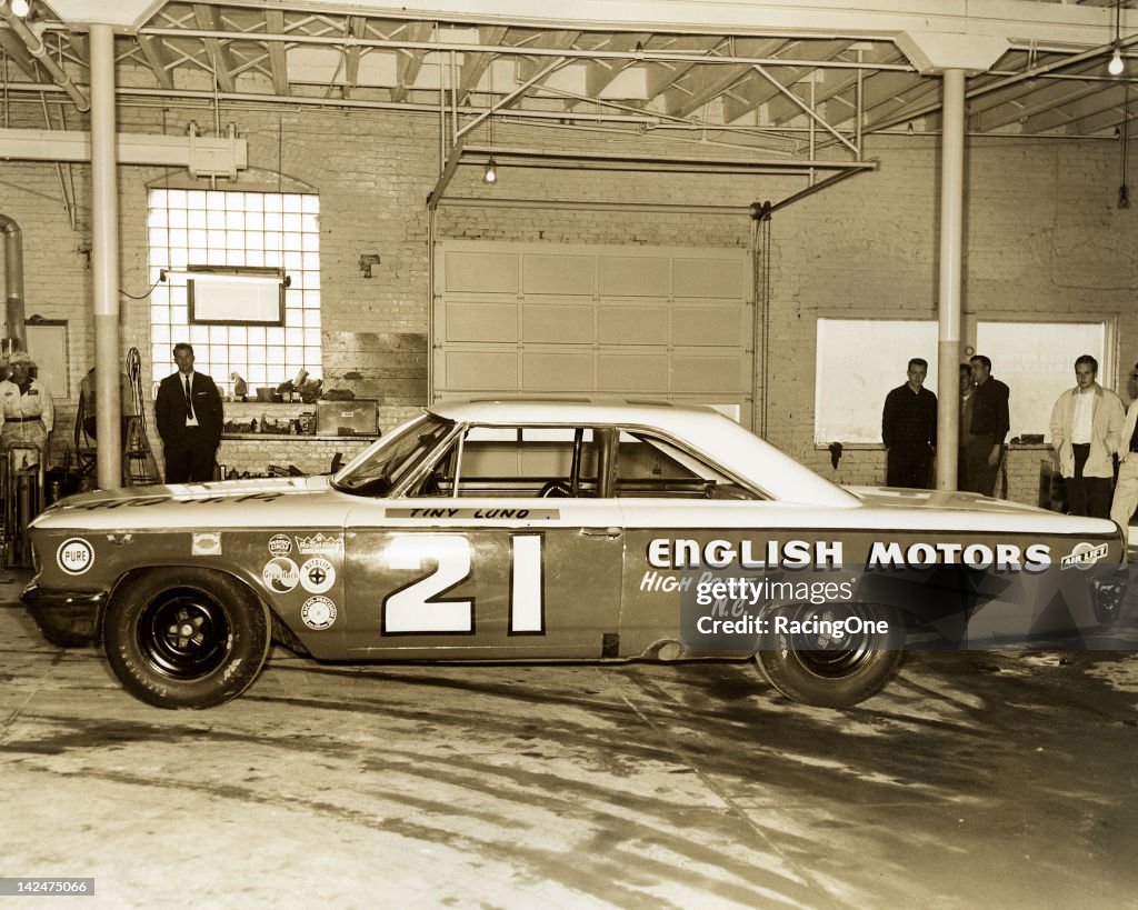 The Wood Brothers Ford that Tiny Lund drove to victory in the Daytona ...