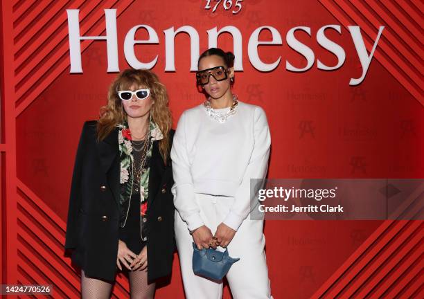 Natasha Lyonne and Dascha Polanco attend Canelo vs. GGG Hennessy V.S.O.P cocktail party at Hyde Lounge in T-Mobile Arena on September 17, 2022 in Las...