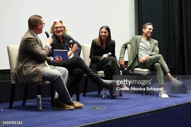 Daniel D'Addario, Andrew Dominik, Ana de Armas, and Bobby Cannavale participate in a panel discussion during Netflix's Blonde NYC Tastemaker...