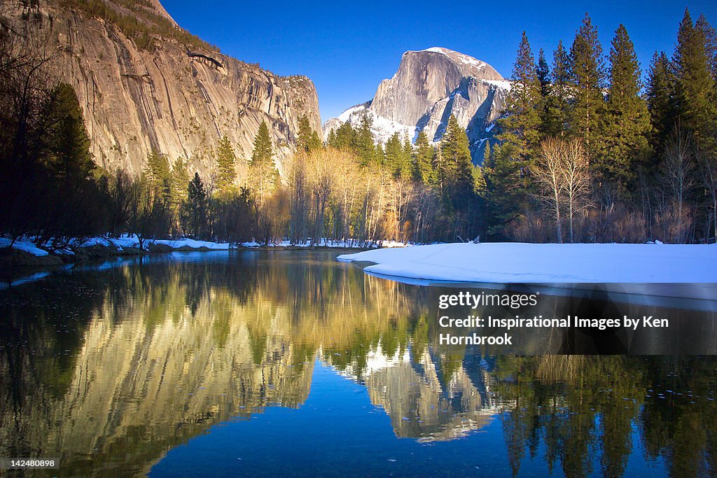 Half dome on quiet evening.