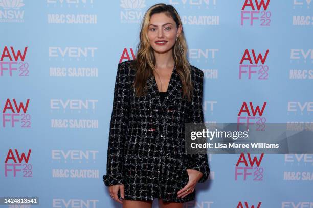 Phoebe Tonkin attends the Australian Women's Film Festival 2022 at Event Cinemas George Street on September 18, 2022 in Sydney, Australia.