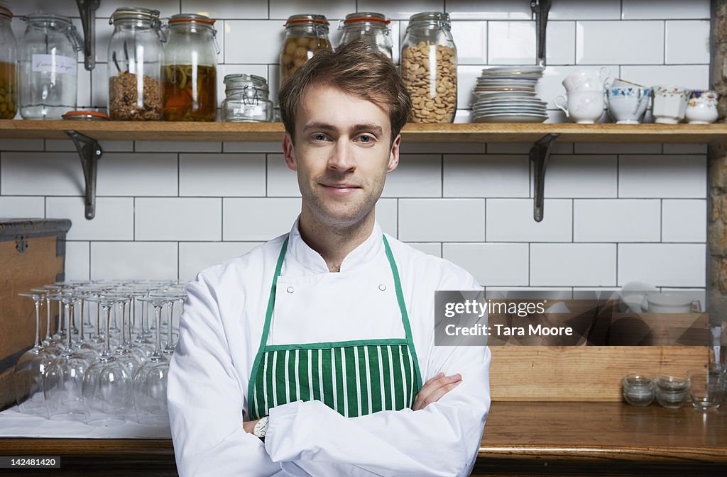Portrait of chef in restaurant