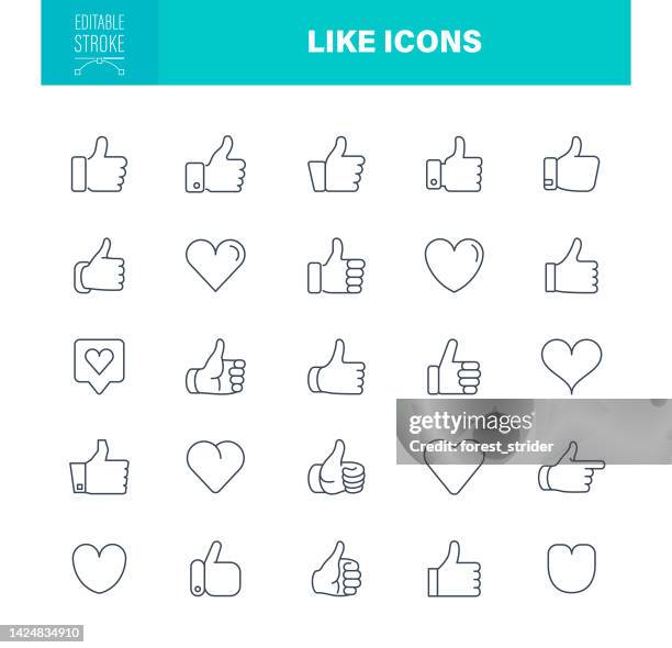 ilustrações de stock, clip art, desenhos animados e ícones de like icons editable stroke - polegar para baixo