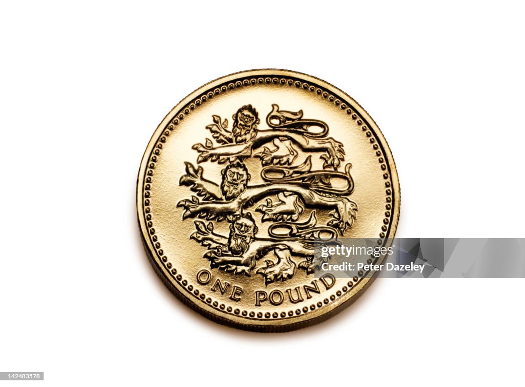 Close up of a one pound coin