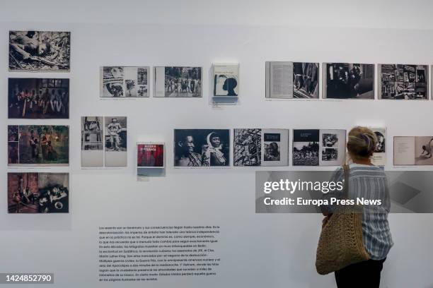Person observes some of the images that make up the exhibition 'Fotografia publica. Los años sesenta / The Sixties' at CentroCentro, on 18 September,...