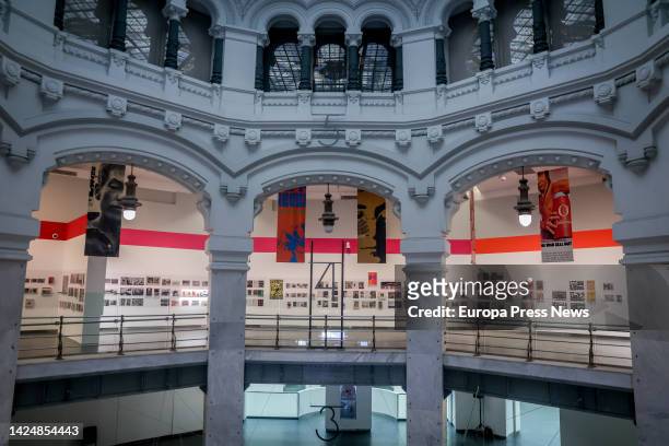 View of the interior of the CentroCentro cultural space with the exhibition 'Fotografia publica. Los años sesenta / The Sixties' at the Palacio de...