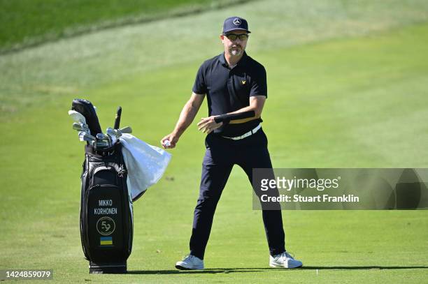 Mikko Korhonen of Finland on the first on Day Four of the DS Automobiles Italian Open 2022 at Marco Simone Golf Club on September 18, 2022 in Rome,...
