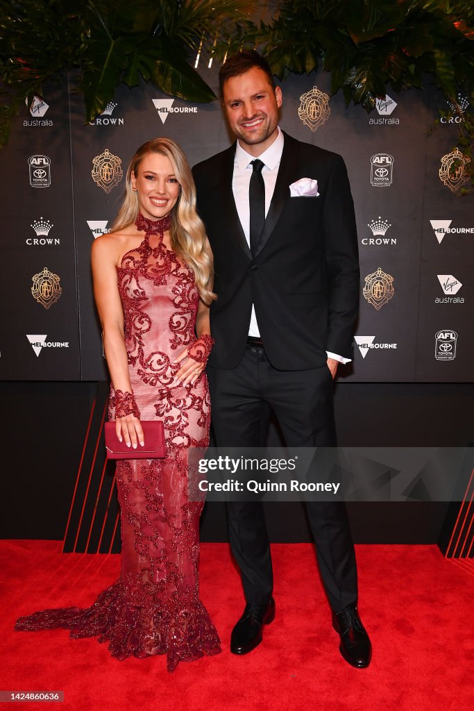 Toby Inskip Partner Toby Nankervis and partner Hayley Cook attend the 2022 Brownlow Medal ...