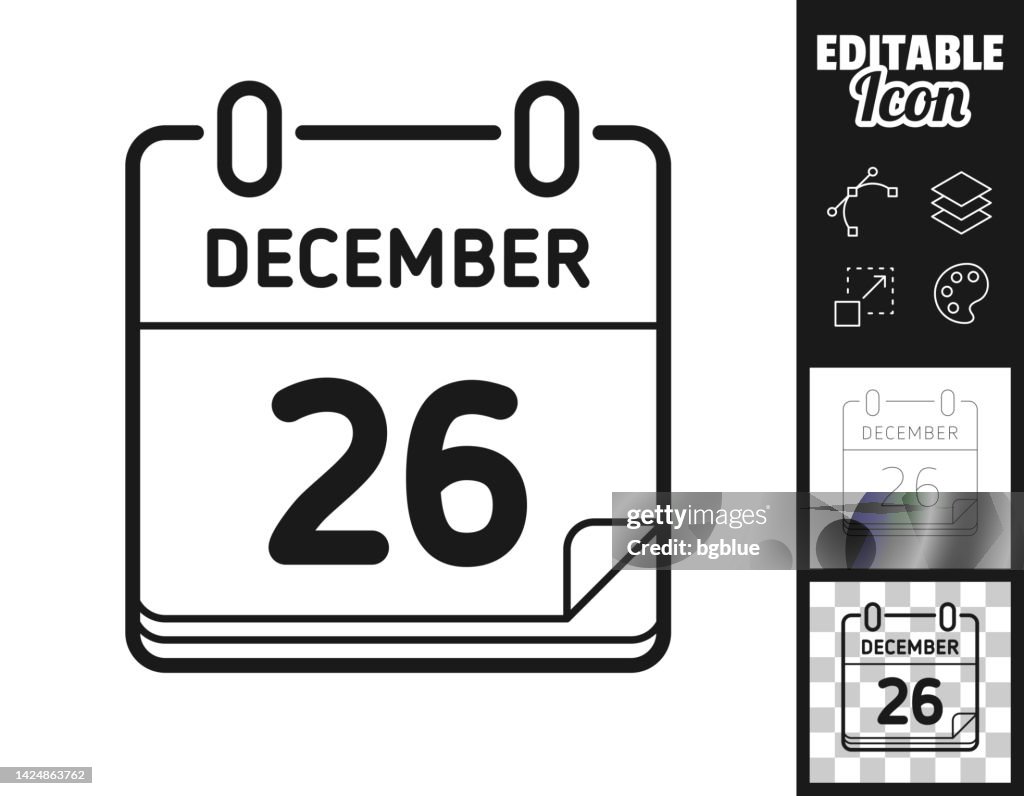 26. Dezember. Icon für Design. Leicht editierbar