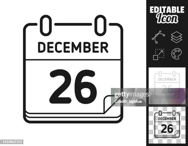 26. dezember. icon für design. leicht editierbar - calendar icon stock-grafiken, -clipart, -cartoons und -symbole