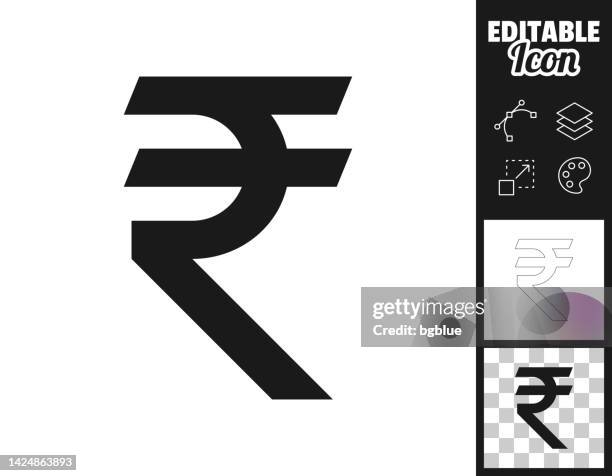 indisches rupien-zeichen. icon für design. leicht editierbar - indian currency stock-grafiken, -clipart, -cartoons und -symbole