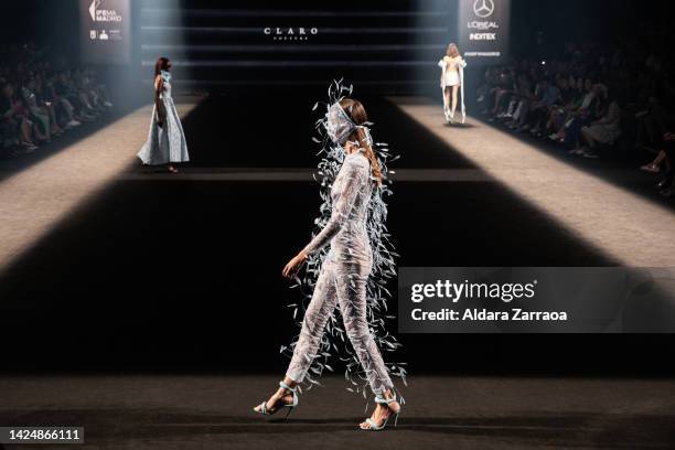 Models walk the runway at the Claro Couture fashion show during Mercedes Benz Fashion Week Madrid September 2022 edition at IFEMA on September 17,...