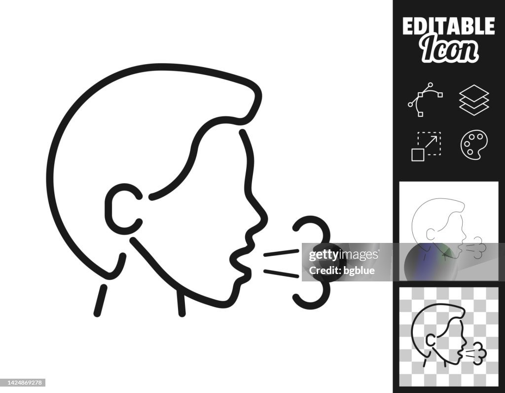 Cough. Icon for design. Easily editable