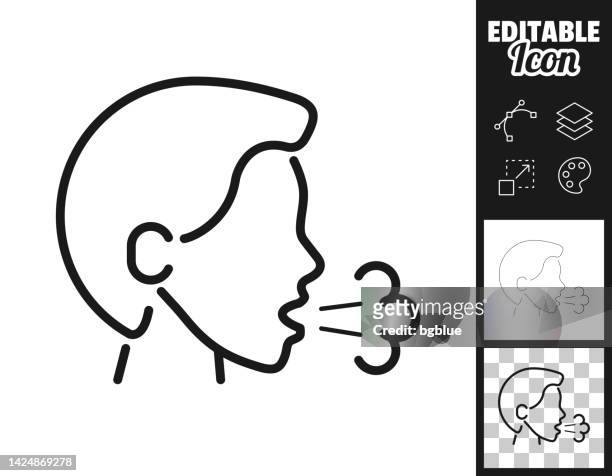 cough. icon for design. easily editable - saliva bodily fluid stock illustrations