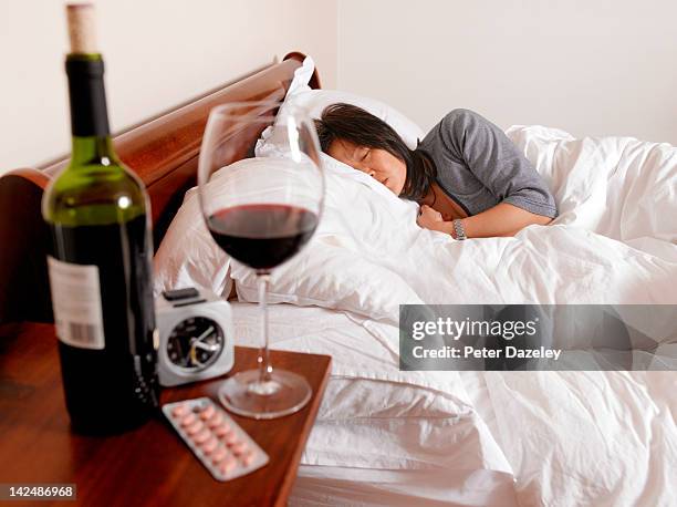 morning after, sleeping off a hangover - the morning after stock pictures, royalty-free photos & images