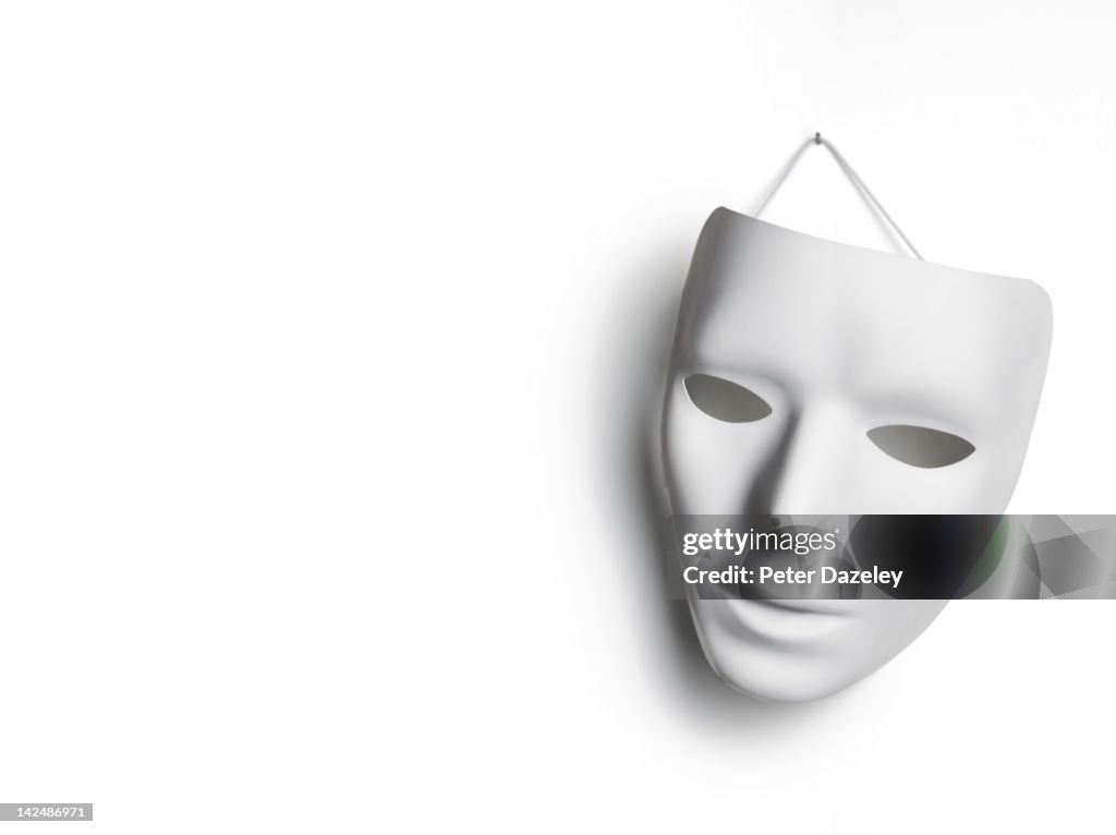 White mask with copy space