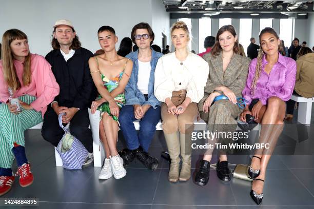 Guest, guest, Jesse Mei Li, guest, Imogen Poots, Amber Anderson and Miquita Oliver attend the Rejina Pyo show during London Fashion Week September...