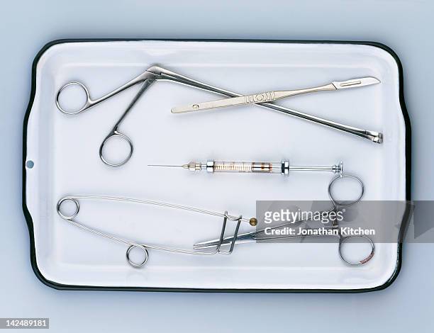Bisturi chirurgico in acciaio inox isolato su bianco, vista dall'alto.  Strumento del dentista Foto stock - Alamy