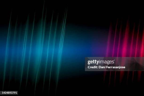 abstract background with neon lights on black background - dark room stock-fotos und bilder