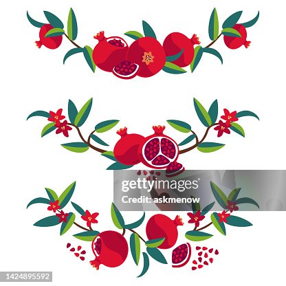 Decorative elements with pomegranate Decorative elements with pomegranate