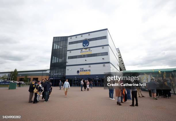General view outside stadium ahead of the Gallagher Premiership Rugby match between Worcester Warriors and Exeter Chiefs at Sixways Stadium on...
