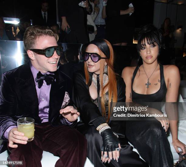 Rocco Ritchie, Madonna and Lourdes Leon attend the Tom Ford fashion show during September 2022 New York Fashion Week: The Shows at Skylight on Vesey...