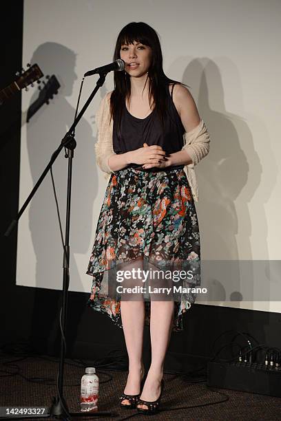 Carly Rae Jepsen performs at the Y-100 Underground on April 5, 2012 in Miami, Florida.