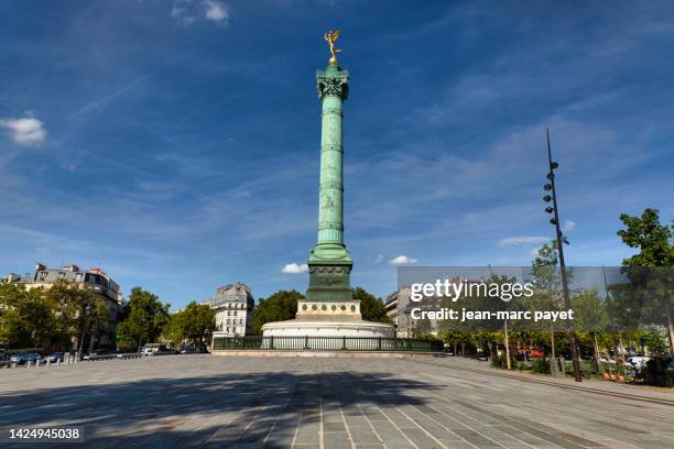 france, paris, place de la bastille and column of july - jean marc payet stock-fotos und bilder