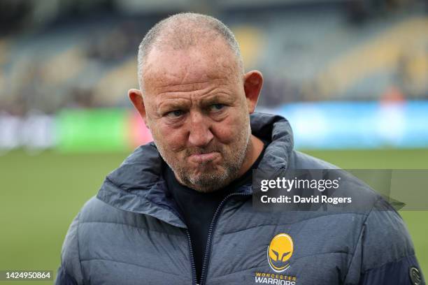 Steve Diamond, the Worcester Warriors director of rugby looks on after their defeat during the Gallagher Premiership Rugby match between Worcester...