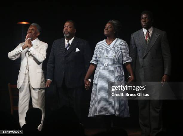 André De Shields, Wendell Pierce, Sharon D. Clarke and McKinley Belcher III during the first performance curtain call for the new revival of Arthur...