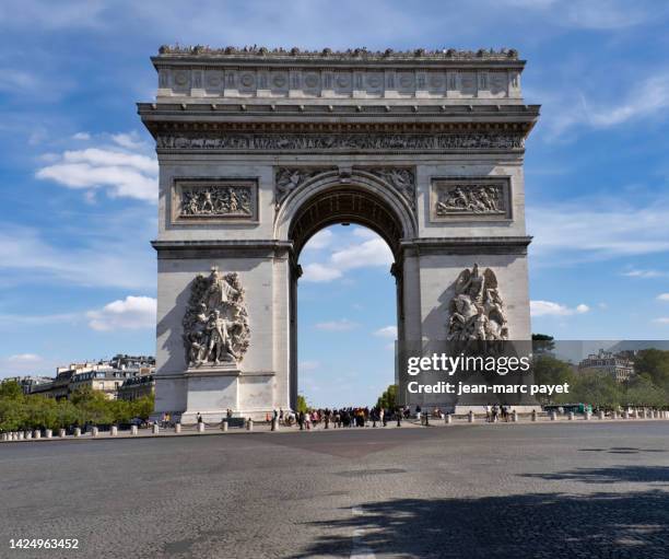 the arc of triomphe in paris in france - jean marc payet stock-fotos und bilder