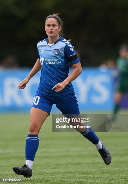 Rio Hardy of Durham in action during the Barclays FA Women's Championship match between Durham Women and Blackburn Ladies at Maiden Castle Sports...