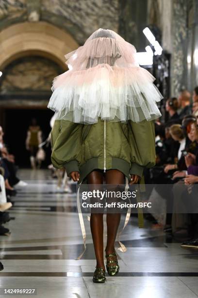 Model walks the runway during the Simone Rocha show during London Fashion Week September 2022 on September 18, 2022 in London, England.